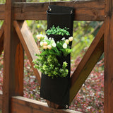 New 4 Pockets Black Hanging Vertical Wall Garden Planter Flower Planting Ba