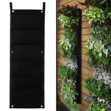 New 6 Pockets Black Hanging Vertical Wall Garden Planter Flower Planting Ba