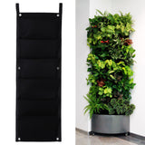 New 6 Pockets Black Hanging Vertical Wall Garden Planter Flower Planting Ba