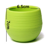 Mini round Shaped Plastic Office Decor Succulents Flower Seed Planter Pot-i