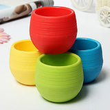 Mini round Shaped Plastic Office Decor Succulents Flower Seed Planter Pot-i